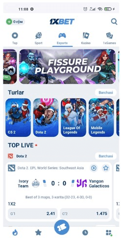 1xBet uz apk ilovasini Android va iOS uchun bepul yuklab oling